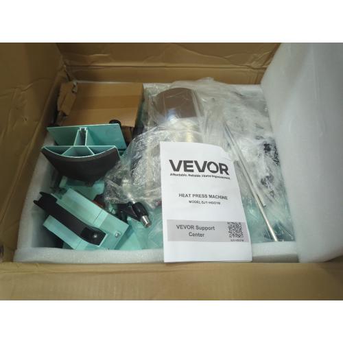 Color light blue VEVOR Hybrid Heat Press, 15 x 15 inch, 8-in-1 Multifunction, Heat Up Fast and Even, All-New Patented Design, Easy to Control, Sublimation Press Machine for T-Shirts/Mugs/Tumblers/Caps/Plates,