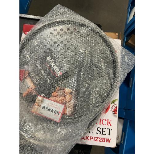 Bakken- Swiss Non-Stick Pizza Pan with Holes - 13-Inch Perforated Pizza Crisper Carbon Steel Pizza Pan - 2 Round Pizza Trays - PFOA PFOS and PTFE Free