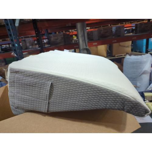 Bedluxe Wedge Pillow, Bed Wedge Pillow for Headboard, Pillow Wedge for Acid Reflux Relief, Sleeping, Back Pain Relief, Snoring, Triangle Pillow Wedge, White/Grey