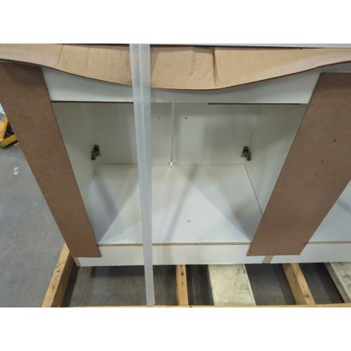 DMG Style Selections Potter 60-in True White Double Sink Bathroom Vanity with White Cultured Marble Top