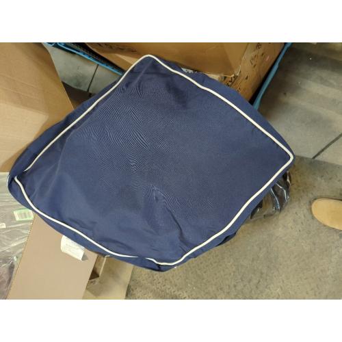 MIULEE Outdoor Seat Cushion Set Navy Blue 24 x 24 x 4 Inch Waterproof & Fade Resistant Deep Seat and Back Patio Furniture Cushions with Handle and Adjustable Straps Cushions for Chair Couch SET OF 3