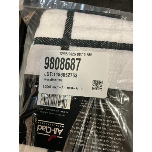 3 Packs All-Clad Checked Cotton Kitchen Towel, Almond