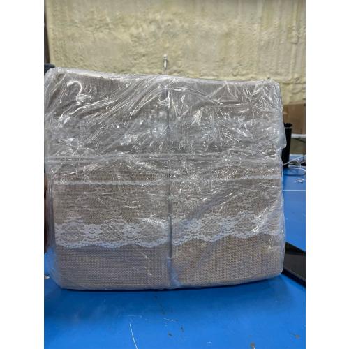 Tatuo 12 Pcs Lace Burlap Table Runner 12'' x 72'' Rustic Jute Hessian Farmhouse Country Vintage Romantic Fabric Cloth for Wedding Birthday Thanksgiving Party(Lovely)