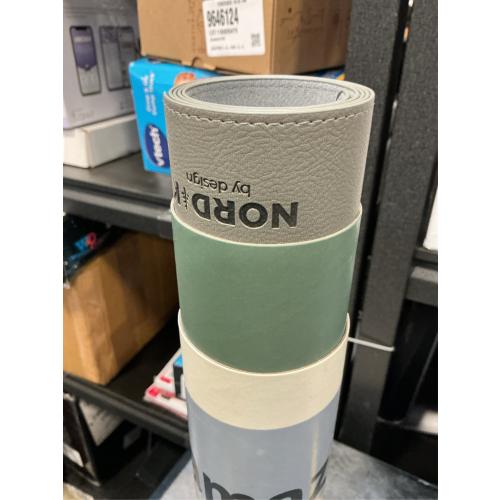 Nordik Cork Leather Desk Mat Cable Organizer - Gunmetal Grey 35 X 17 inch - Premium Extended Mouse Mat for Home Office Accessories - Non-Slip Vegan Leather Desk Pad Protector & Desk Blotter Pad