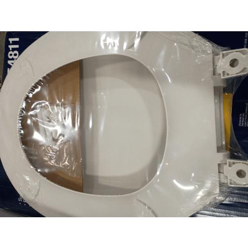 Project Source Plastic White Elongated Soft Close Toilet Seat