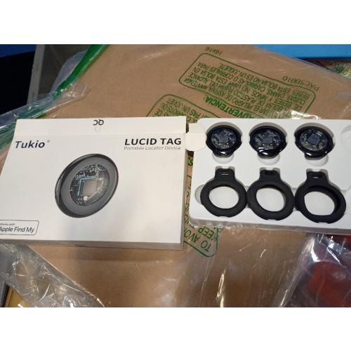 Air Tracker Tags-4 Pack (iOS Only), [Apple MFi Certified] Key Finder | Replaceable Battery Bluetooth Tracker Compatible with Apple Find My, Item Locator Smart Tag for Keys, Bag, Luggage and More