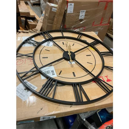 Vantic 32 Inch Large Wall Clock, Roman Numeral Metal Oversized Wall Clocks for Living Room Decor, Bedroom and Kitchen, Completely Silent, Non Ticking, Battery Operated