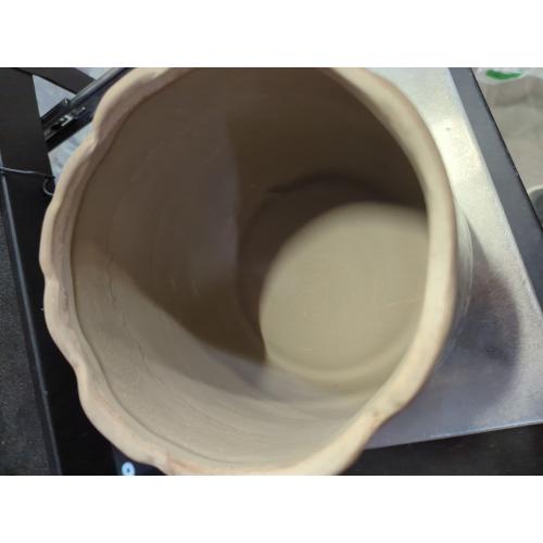 Nearly Natural  Tuscan Ceramic Gray Scroll Planter