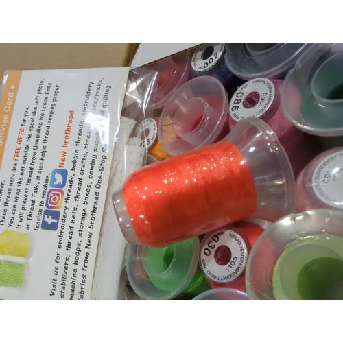 New brothreads 40 Colors 100% Polyester Machine Embroidery Thread 550yd with Thread Nets - Compatible for Home-Based Embroidery Sewing Machine
