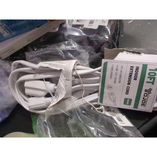 YOJOE Indoor Extension Cord, 3 Prong Grounded 13A Power Cord, 16 Gauge Heavy Duty 10 ft White Flat Plug Extension Cord for Home, Office, 16/3 SPT-3 UL Listed