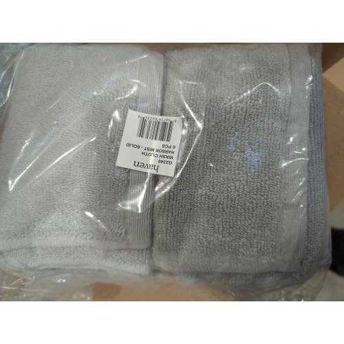 Haven Organic Cotton Terry 6pc Washcloth in Harbor Mist Grey