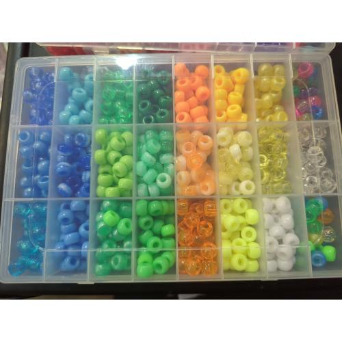 Uonlytech 1200pcs Large Hole Plastic Beads for DIY Jewelry Making Round Beads for Bracelets Necklaces and Crafts for Creative Accessories