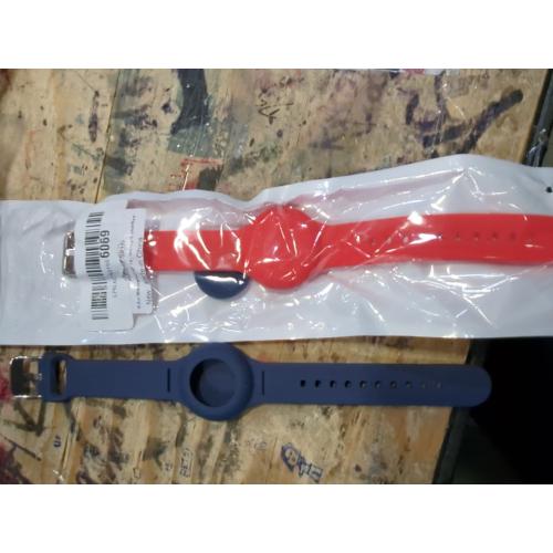 R-fun Waterproof for Air Tag Bracelets [2 Pack] Compatible with Apple Air Tag Finders with Soft Silicone,Anti Lost GPS Item Finders Case Cover,Night Blue/Red