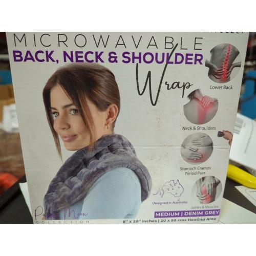 Microwave Heating Pad for Lower Back Pain Relief - Moist Heating Pad for Neck & Shoulders, Cramps, Microwavable Heating Pads 71 Ties, Heat Pack Warm Compress Heat Wrap, Flaxseed Rice Hot Bag (Gray)