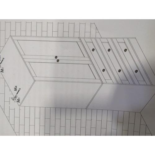 White 2 Glass Door Cabinet With 3 Drawers