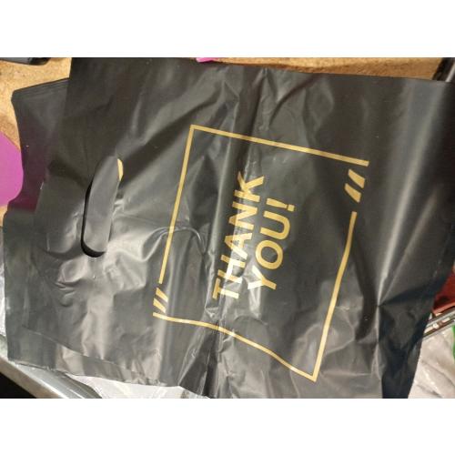 50 Pack Die Cut Plastic Shopping Bags with Thank You Logo 9x12 Merchandise Bags Extra Thick Glossy and Shopping Bags for Retail,Boutique Bags with Handles for Merchandise, Gifts, Trade Shows