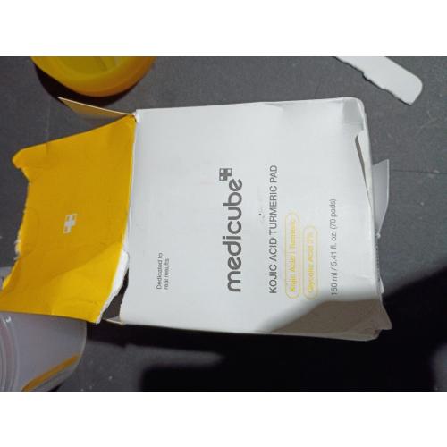 medicube Toner Pads Kojic Acid Turmeric Clarifying Toner Pad for Troubled Skin & Use After Spot Care, Soothing with Kojic Acid, Turmeric, Niacinamide, Glycolic Acid, Korean Skin Care, 70 Pads (1 Pack)