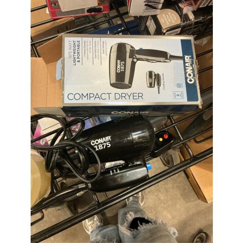 Conair Travel Folding Hair Dryer Black