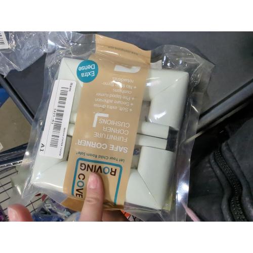 Roving Cove HeftyFit Corner Protector for Baby (8 Large Corners), Heavy-Duty Soft Rubber Foam Furniture Corner Bumper Guards, 3M Adhesive Pre-Taped, Oyster White (Off White)