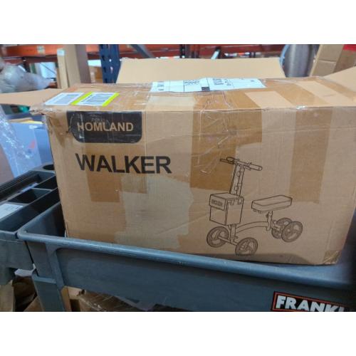 HOMLAND Knee Scooter Walker for Adults Foot Injuries Ankle Surgery, Foldable Steerable Leg Scooters with Dual Handbrake, Height Adjustable Handle & Knee Pad, Removable Storage Bag, 300 lbs Capacity