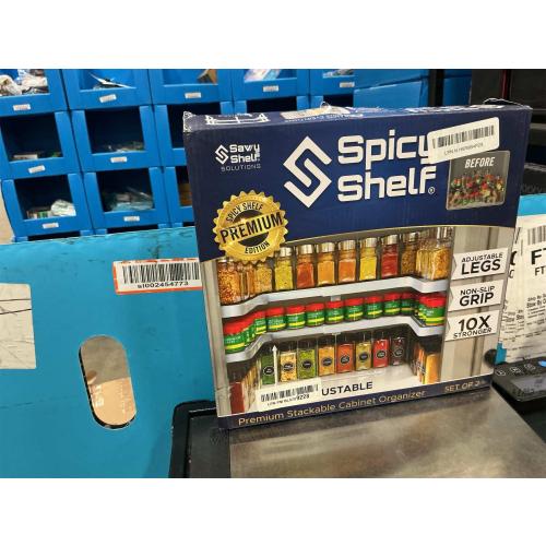 Spicy Shelf 3.0 - Expandable 2 Tiered Spice Rack Organizer for Cabinet & Pantry - Kitchen Seasoning Organizer - Cabinet Spice Racks for Inside Cabinets (Spicy Shelf Premium) - Home Organization