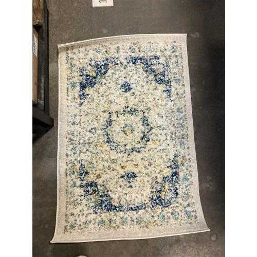 Nuloom Verona Blue/Off-White, 2' x 3', Vintage Medallion, Soft and Cozy, High Traffic, Stain Resistant, Easy Clean, Durable Area Rug for Bedroom, Living Room, Dining Space, Den, Foyer, Entryway