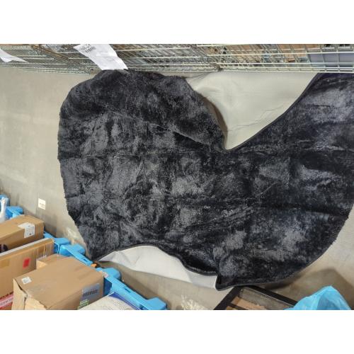 Round Area Rug 8Ft Black: Circle Black Rugs for Living Room- Fluffy Soft Round Rug- Shag Plush Carpet for Bedroom, 8x8 Feet