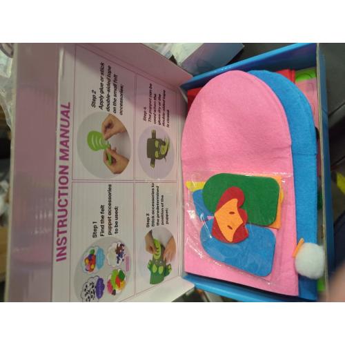 WATINC 6Pcs Hand Puppet Making Kit, Art Craft Felt Sock Puppet Toys, Creative DIY Make Your Own Pompoms Wiggle Googly Eyes Storytelling Role Play Party Supplies Gift for Girls Boys (Animals)