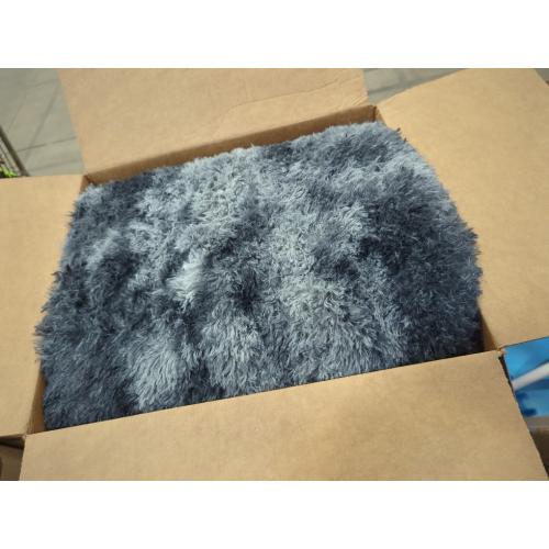 Fluffy Oval Rug for Bedroom 3.3'x6.2', Shag Area Rug for Bedside, Ultra Soft Cute Plush Carpet for Living Room Girls Boys Room Nursery Teens Dorm Home Decor, Blue Grey