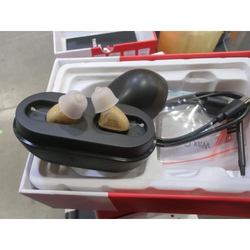 Color beige Medic Therapeutics Invisible Fit Hearing Aids W/Charging Case Beige