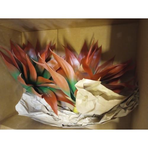 Artificial Agave Plants,Large UV Resistant Fake Agave Planters for Indoor and Outdoor Decorating Tropical Plant Succulents Greenery Indoor Decor (2Pack,18 Red)