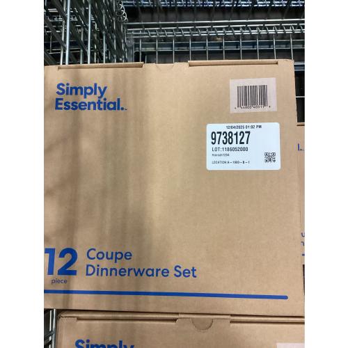 Gibson Simply Essential Coupe 12-Piece Blue Round Stoneware Dinnerware Set