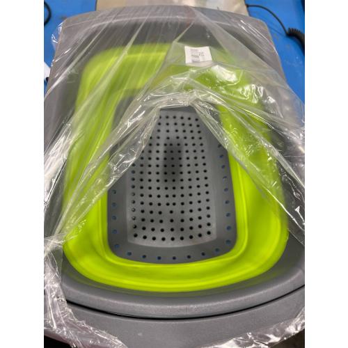 Alnicov Silicone Collapsible Colander,Colander Strainer Over The Sink Vegetable/Fruit Colanders Strainers with Extendable Handles for Pasta Vegetables Fruits Green