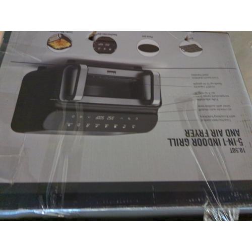 Silver and Black Stainless Steel 5-in-1 Touchscreen Indoor Grill & Air Fryer by bella PRO