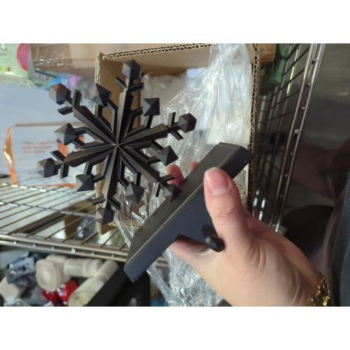 Park Designs Snowflake Stocking Hangers – Set of 4 | 6 x 5 x 2 Cast Metal Fireplace Hooks | Black Iron Finish Christmas Mantel Stocking Holders | Farmhouse Winter Holiday Décor Accent