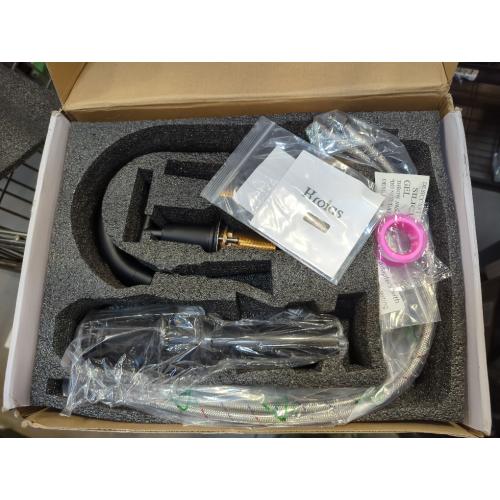 3 Matte Black Waterfall Bathroom Faucet 3 Hole, Widespread Two Handle Bathroom Sink Faucet Vanity Faucet, 8 Inch Bathroom Faucets for Sink with cUPC Supply Lines and Pop-Up Drain