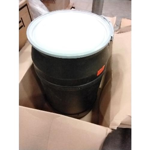 Eagle 55 Gallon Plastic Drum with Lid, Metal Lever-Lock, 36.4x22.5, Open Head Lab Pack Drum Made of Durable, Lightweight HDPE, Withstands Weather and Chemicals, Made in USA, Black, 1656MBLK