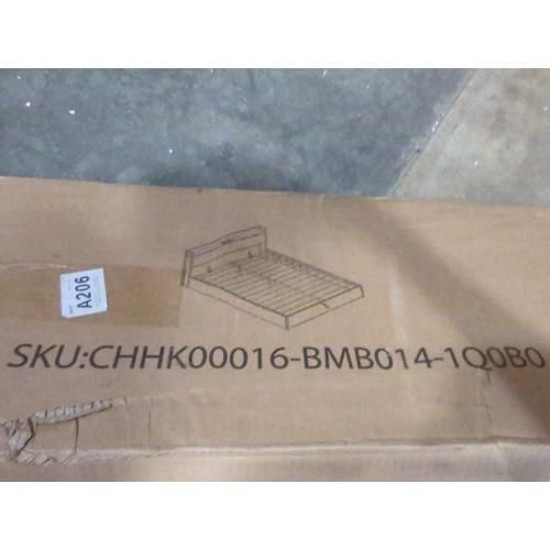 Queen Bed Frame with Charging Station Brown