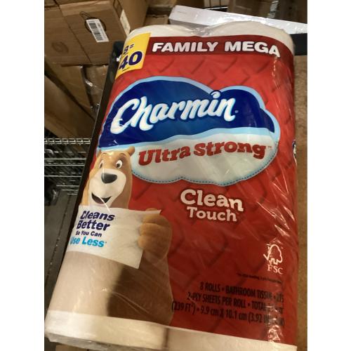 Charmin Ultra Strong Clean Touch Toilet Paper, 24 Family Mega Rolls = 120 Regular Rolls