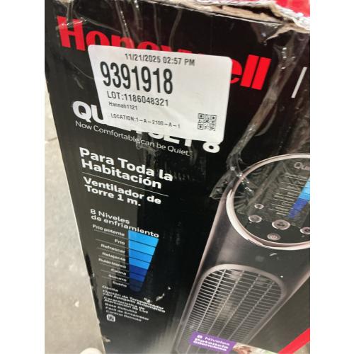 Honeywell QuietSet 40 in. H 8 speed Oscillating Tower Fan Remote Control