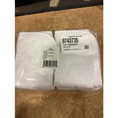 Haven Turkish Cotton Washcloth in Bright White PACK OF 6