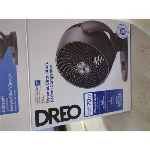 UNTESTED Dreo - 70ft Powerful Airflow, 28db Quiet Table Air Circulator Fans for Whole Room, 120 Adjustable Tilt, 3 Speeds, CF409 - Grey