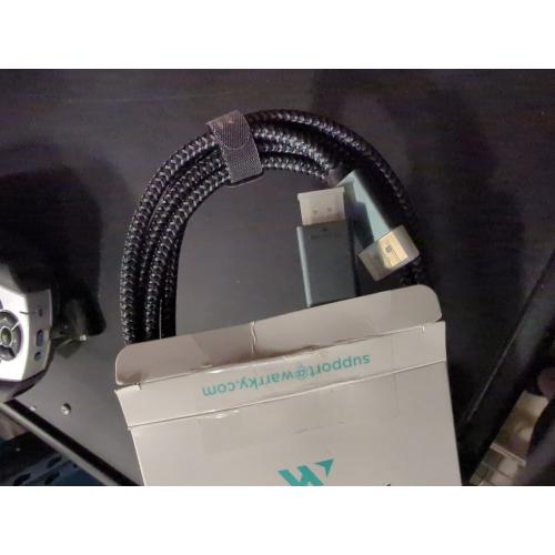 WARRKY 4K DisplayPort to HDMI Cable [UHD, Metal Case, Nylon Cable] 6FT Unidirectional Display Port 1.2 Source to HDMI 1.4 Screen, DP to HDMI Compatible for Computer, NVIDIA, AMD, Dell, Lenovo, Monitor