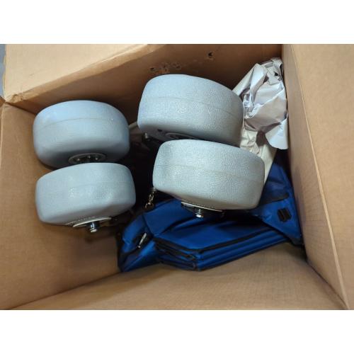 Blue Beach Wagon with Big Wheels for Sand, Extra Large Beach Cart with All-Terrain Balloon Wheels, Heavy Duty Folding Wagon, Adjustable Handle, for Outdoors & Fishing