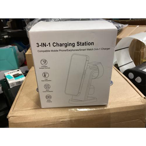 Wireless Charging Station for Samsung/Android, Fast Wireless Watch Charger Station Compatible for Samsung Galaxy S25 Ultra/S24/S23 /Z Flip 6/5 Fold 6/5, Watch7/6/Pro/Active 2 Galaxy Buds3/2 Pro(Dark)