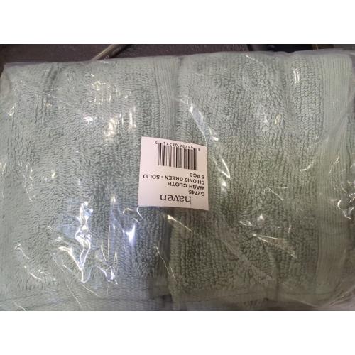 Turkish Haven 6pc Wash Cloth Chionis Green