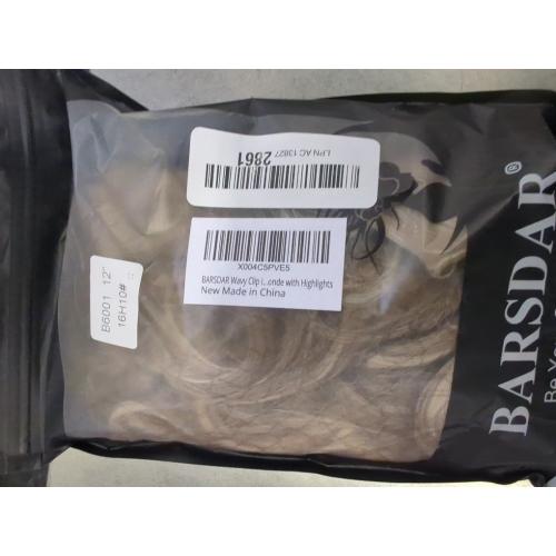 BARSDAR 12 Inch Wavy Golden Blonde Clip in Hair Extensions - 6PCs Short Wavy Golden Blonde Highlight Clip in Hair Extensions for Women - Full Head Thick Soft Synthetic Hairpieces Daily Party