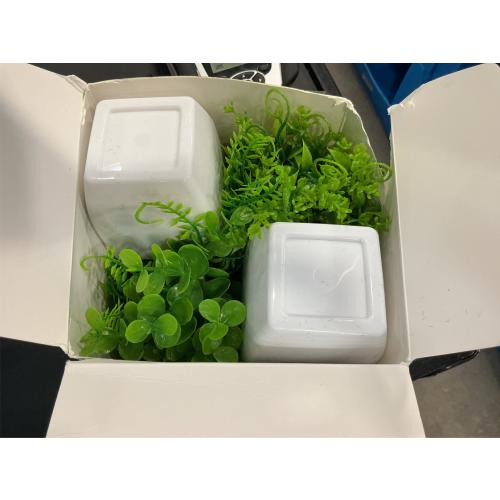 GREENTIME 4 Pcs Fake Plants Potted Small Artificial Plant Indoor Faux Greenery in White Pot for Home Office Bedroom Desk Bathroom Shelf Farmhouse Decorations