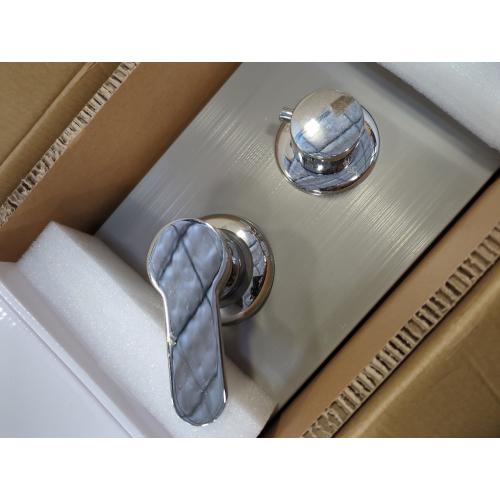 Multi-Function LED Lights Shower Panel System Black, 5 in 1 Shower Panel Include Rainfall & Waterfall Shower Head, 3 Pcs Adjustable Massage Jets, Handheld Shower, Tub Spout