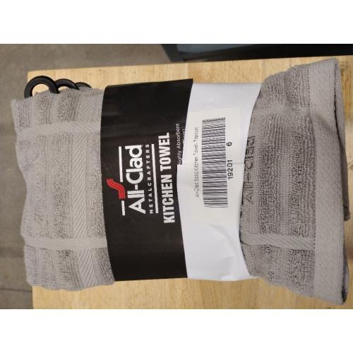 All-Clad Solid Kitchen Towel: Highly Absorbent, Super Soft Long Lasting - 100% Cotton, 17x30 Tea Towel for Cleaning & Drying Dishes, Pans, Glassware, or Countertops, (6-Pack), Titanium
